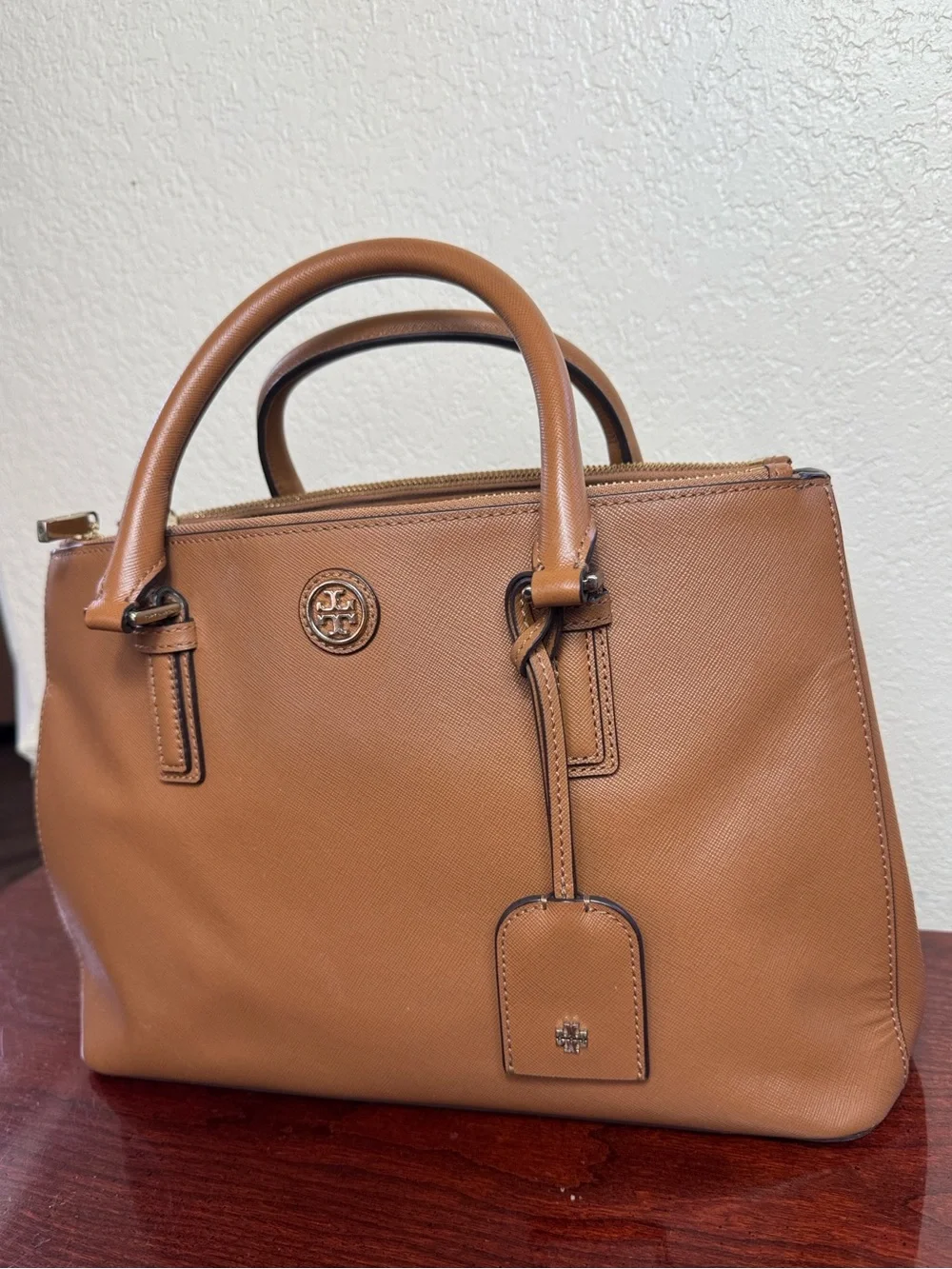 Tory Burch  Robinson Saffiano Leather Satchel with Top Handles